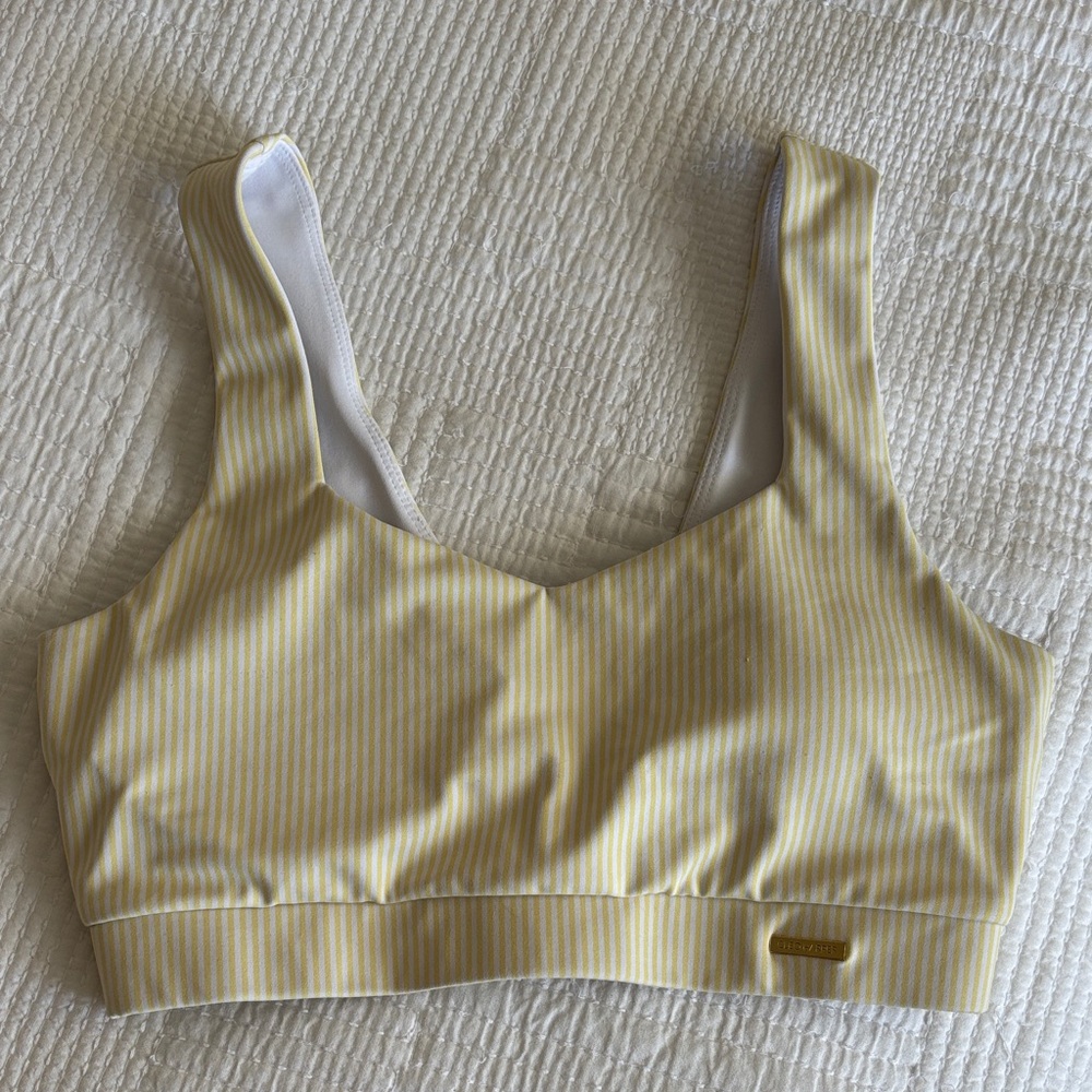 Cleo Harper Yellow Striped Liberty Sports Bra